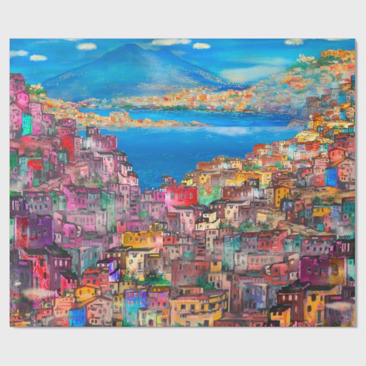 Napels cityscapeart, stad, italiaans, landschap, m cadeaupapier (Vlak)