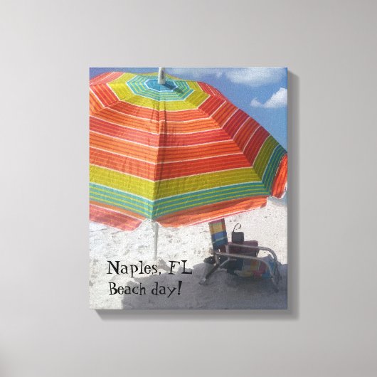 Napels, FL Beach dag Kleurrijke Beach Afbeelding Canvas Afdruk (Voorkant)