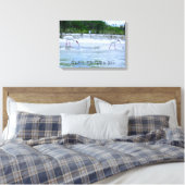 Napels, FL White Ibis Vogels Wandelen op het stran Canvas Afdruk (Insitu (Slaapkamer))