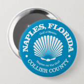 Napels Fl (zeeschelp) Ronde Button 4,0 Cm (Voorkant /achterkant)