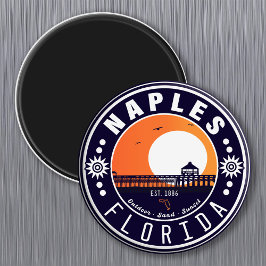 Napels Florida Beach Retro Sunset Pier 80s Magneet