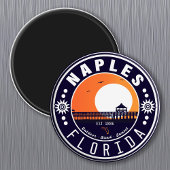 Napels Florida Beach Retro Sunset Pier 80s Magneet
