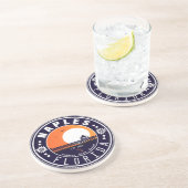 Napels Florida Beach Retro Sunset Pier 80s Zandsteen Onderzetter (Zijkant)