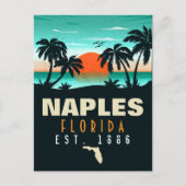 Napels Florida Beach Retro Sunset Souvenirs 60s Briefkaart (Voorkant)