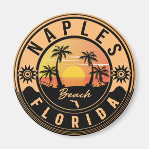 Napels Florida Beach Retro Sunset Souvenirs Magneet