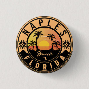 Napels Florida Beach Retro Sunset Souvenirs Ronde Button 3,2 Cm