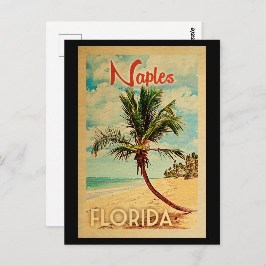 Napels Florida Briefkaart Palm Tree Beach  (Voorkant / Achterkant)