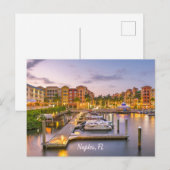 Napels, Florida Downtown en boten bij zonsondergan Briefkaart (Voorkant / Achterkant)