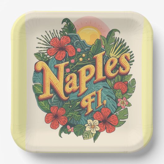Napels florida dromen  papieren bordje (Voorkant)