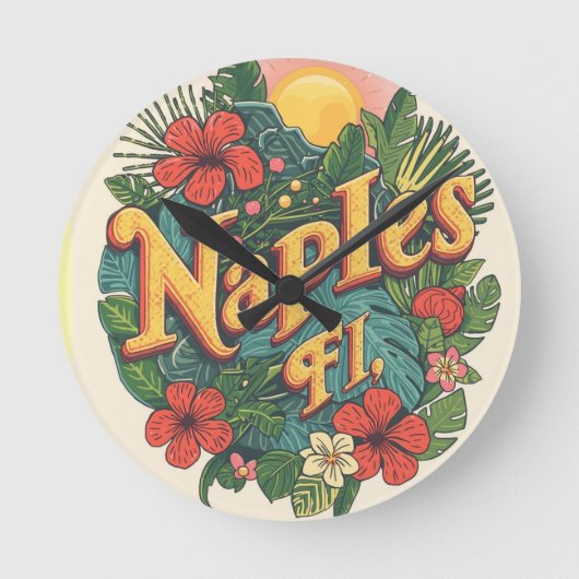 Napels florida dromen ronde klok (Voorkant)