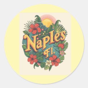 Napels florida dromen  ronde sticker