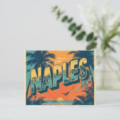 Napels florida dromend retro briefkaart (Staand voorkant)