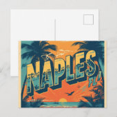 Napels florida dromend retro briefkaart (Voorkant / Achterkant)