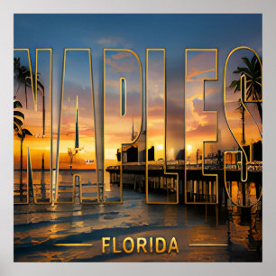 Napels Florida Golfkust Reis Vakantie Herinneringe Poster