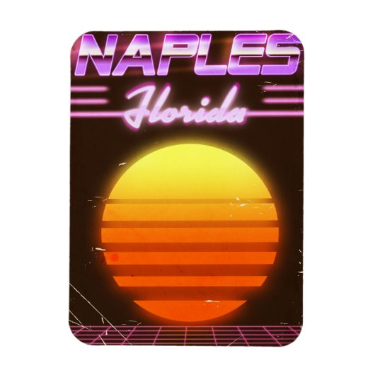 Napels Florida jaren 80 reisposter Magneet (Verticaal)