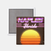 Napels Florida jaren 80 reisposter Magneet (Voorkant / Achterkant)