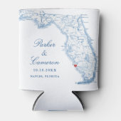 Napels Florida kaart Elegante bruiloft gunst Blikjeskoeler (Voorkant)