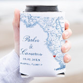 Napels Florida kaart Elegante bruiloft gunst Blikjeskoeler