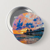 Napels, Florida landschap Ronde Button 7,6 Cm (Voorkant /achterkant)