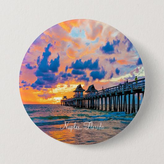 Napels, Florida landschap Ronde Button 7,6 Cm (Voorkant)