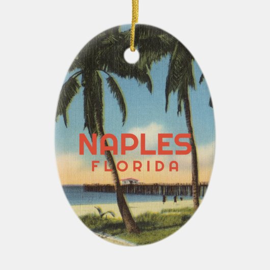 Napels Florida met  pier Keramisch Ornament (Voorkant)