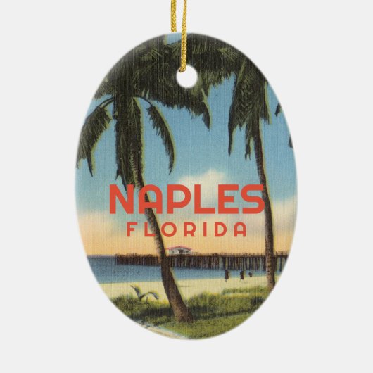 Napels Florida met  pier Keramisch Ornament (Achterkant)