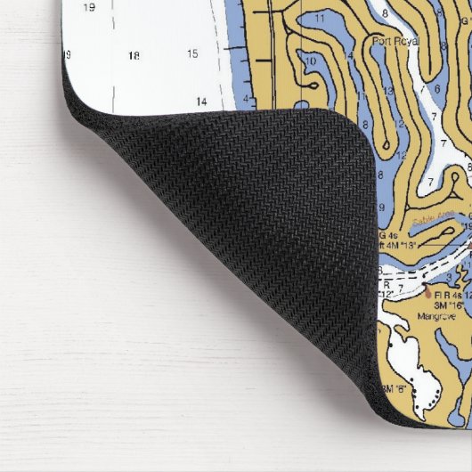 Napels, Florida Nautical Harbor Chart Mousepad Muismat (Hoek)