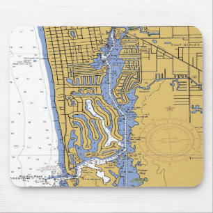 Napels, Florida Nautical Harbor Chart Mousepad Muismat