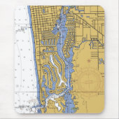 Napels, Florida Nautical Harbor Chart Mousepad Muismat (Voorkant)