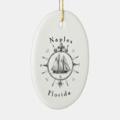 Napels Florida Nautilus Zeilkompas Zeilboot Keramisch Ornament (Rechts)