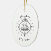 Napels Florida Nautilus Zeilkompas Zeilboot Keramisch Ornament (Links)