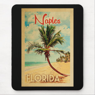 Napels Florida Palm Tree Beach Vintage Travel Muismat