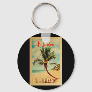 Napels Florida Palm Tree Beach Vintage Travel Sleutelhanger