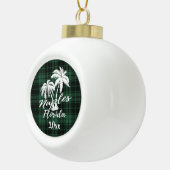 Napels Florida Palm Tree Green Pset Keramische Bal Ornament (Rechts)