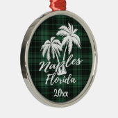 Napels Florida Palm Tree Green Pset Metalen Ornament (Rechts)