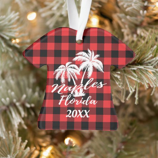 Napels Florida Palm Trees Beach gepersonaliseerd Ornament (Boom)