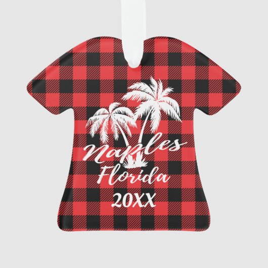Napels Florida Palm Trees Beach gepersonaliseerd Ornament (achterkant)