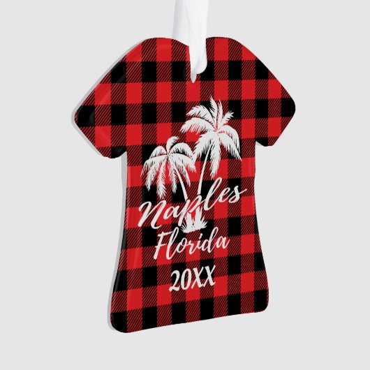 Napels Florida Palm Trees Beach gepersonaliseerd Ornament (voorkant)