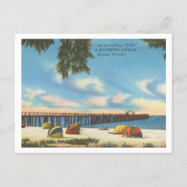 Napels Florida pier en strand Briefkaart