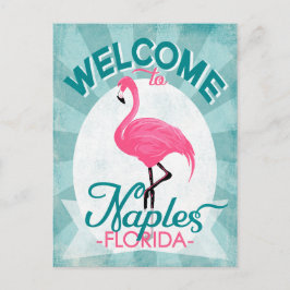 Napels Florida Pink Flamingo - Retro Trave Briefkaart