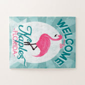 Napels Florida Pink Flamingo - Retro Trave Legpuzzel (Horizontaal)