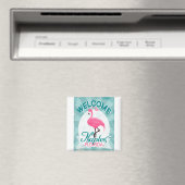 Napels Florida Pink Flamingo -  Retro Trave Magneet (Insitu (Vaatwasser))