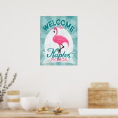 Napels Florida Pink Flamingo -  Retro Trave Poster (Keuken)