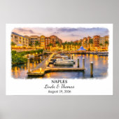 Napels Florida Poster, Aquarel, Op Maat Poster (Voorkant)