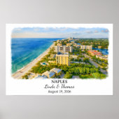 Napels Florida Poster, Aquarel, Op Maat Poster (Voorkant)