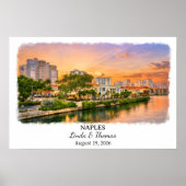 Napels Florida Poster, Aquarel, Op Maat Poster (Voorkant)