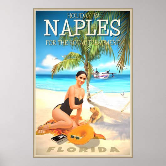 Napels Florida Reisposter Princess Beach Royal Poster (Voorkant)
