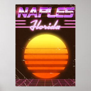 Napels Florida reisposter uit de jaren tachtig Poster