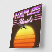 Napels Florida reisposter uit de jaren tachtig Vierkante Klok (Hoek)