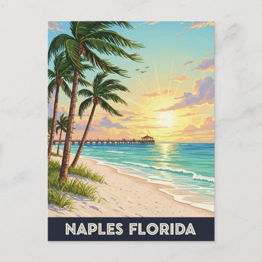Napels Florida Reizen Briefkaart (Voorkant)